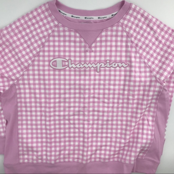 Champion Tops - Pink Checked Champion Sweatshirt Plus 3X NWT